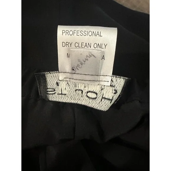 St. John Evening 100% Silk Chiffon Overlay Pants Wide-Leg Slit Black Size 12 - Picture 5 of 16